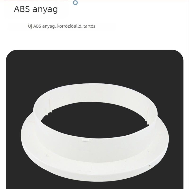 ABS központi légkondicionáló frisslevegő rendszerhez tartozó csatlakozó flanša, négyzetes–körös adapter konyhai szagelszívóhoz
