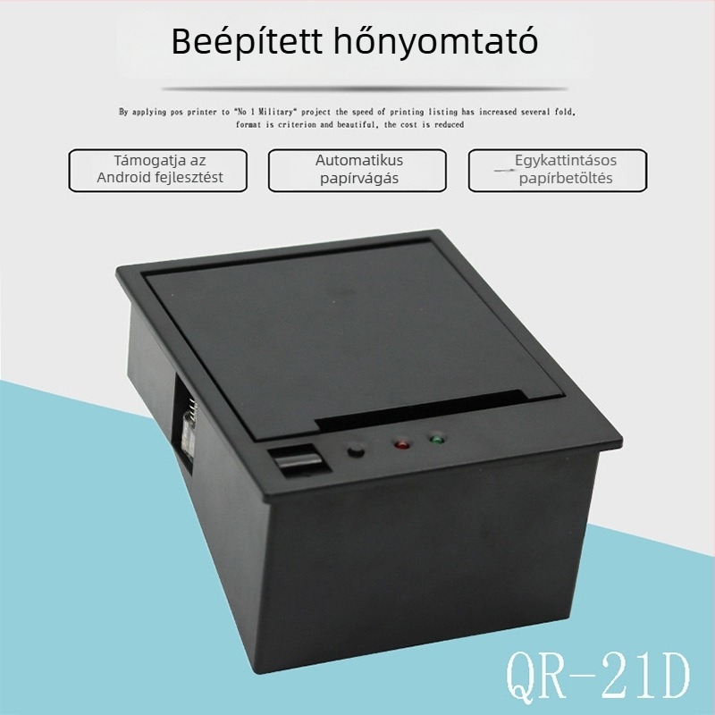 58 mm-es beépített hőnyomtató címkék és nyugták nyomtatásához vágóval