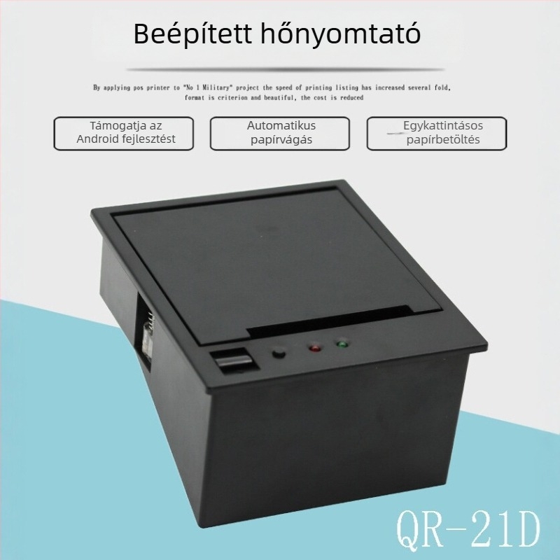 58 mm-es beépített hőnyomtató címkék és nyugták nyomtatásához vágóval