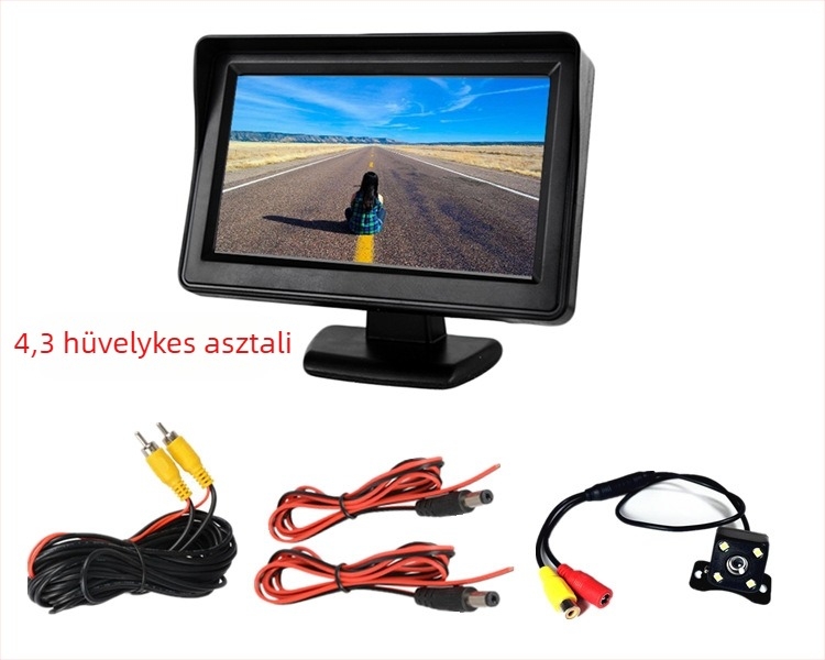 4,3 colos autós LCD-kijelző hátsó kamerával