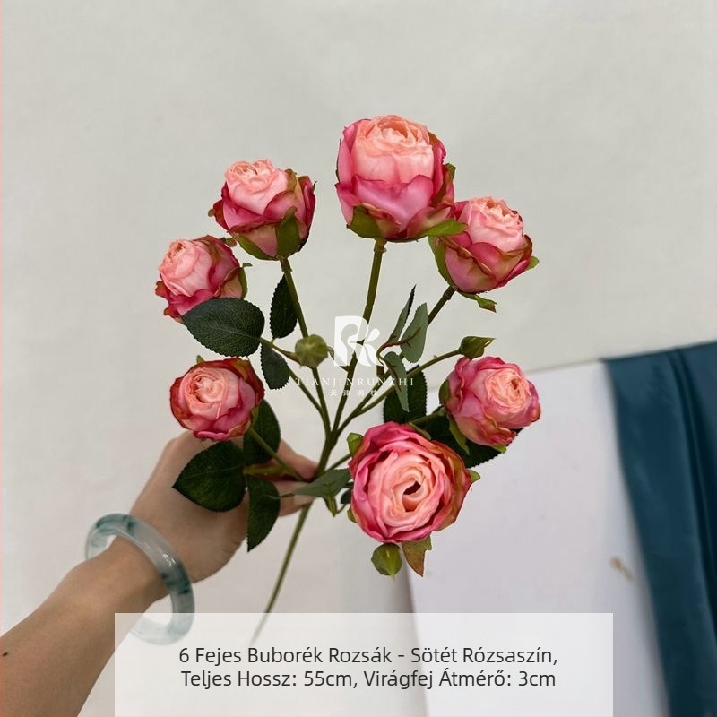 Bubble Roses – selyem művirágok, égett szélekkel, vintage stílusú esküvői terem dekorációhoz és otthoni díszítéshez
