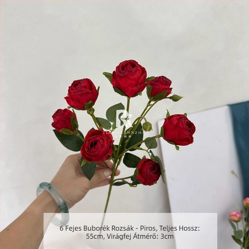 Bubble Roses – selyem művirágok, égett szélekkel, vintage stílusú esküvői terem dekorációhoz és otthoni díszítéshez