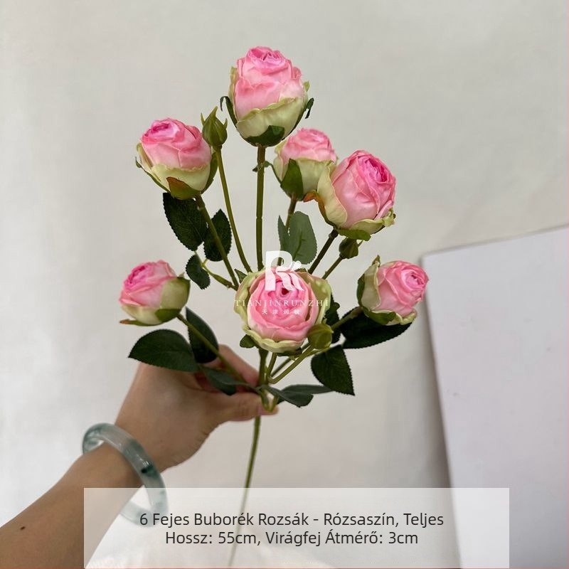 Bubble Roses – selyem művirágok, égett szélekkel, vintage stílusú esküvői terem dekorációhoz és otthoni díszítéshez
