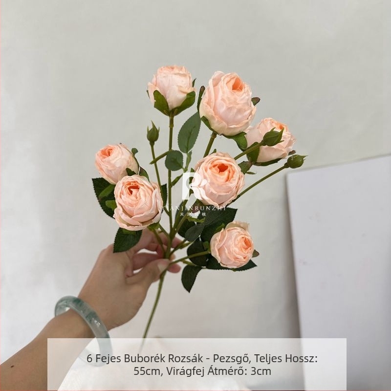 Bubble Roses – selyem művirágok, égett szélekkel, vintage stílusú esküvői terem dekorációhoz és otthoni díszítéshez