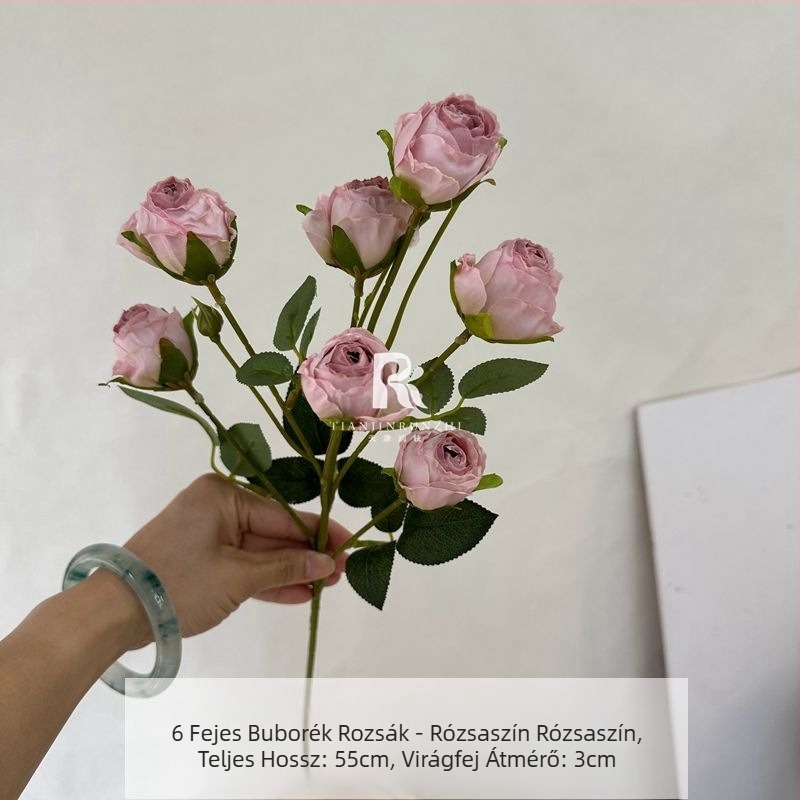 Bubble Roses – selyem művirágok, égett szélekkel, vintage stílusú esküvői terem dekorációhoz és otthoni díszítéshez