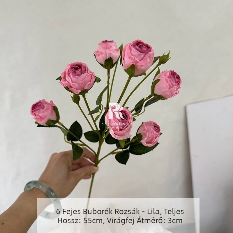 Bubble Roses – selyem művirágok, égett szélekkel, vintage stílusú esküvői terem dekorációhoz és otthoni díszítéshez