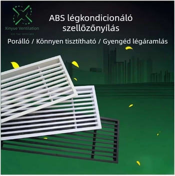 ABS műanyag-vas ötvözetű központi klímaberendezés légáramlat-nyílás, ultra-széles keskeny lamellák, lineáris láthatatlan keret előre beépítve
