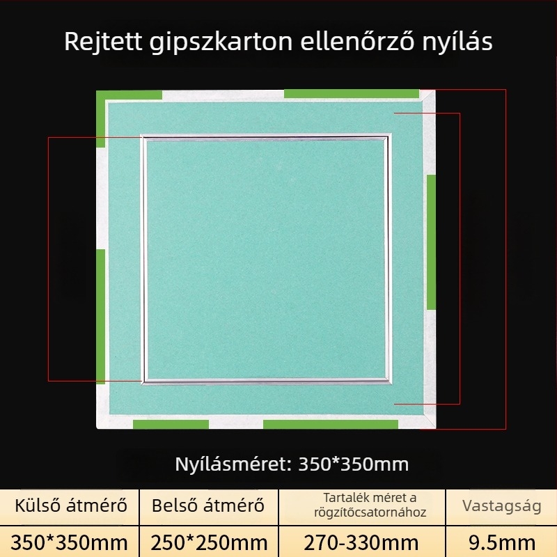 Kétoldali alumínium élű karbantartási nyílás vízálló gipszkarton mennyezethez – felső javítási hozzáférési nyílás, dekoratív panel és HVAC levegő-kimenet