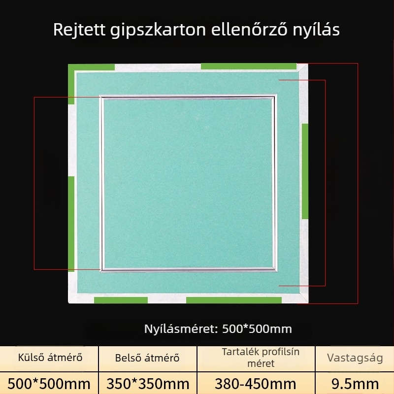 Kétoldali alumínium élű karbantartási nyílás vízálló gipszkarton mennyezethez – felső javítási hozzáférési nyílás, dekoratív panel és HVAC levegő-kimenet