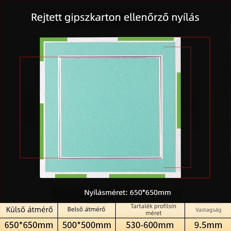 Kétoldali alumínium élű karbantartási nyílás vízálló gipszkarton mennyezethez – felső javítási hozzáférési nyílás, dekoratív panel és HVAC levegő-kimenet