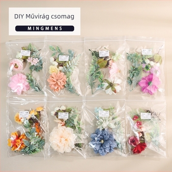 DIY selyem virágkészlet — Rosa, Hydrangea, Peonia; falidekorhoz, kalapdíszhez és ajándékdoboz díszítéséhez