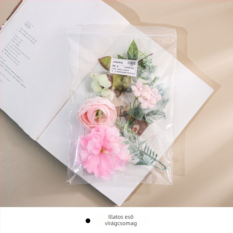 DIY selyem virágkészlet — Rosa, Hydrangea, Peonia; falidekorhoz, kalapdíszhez és ajándékdoboz díszítéséhez