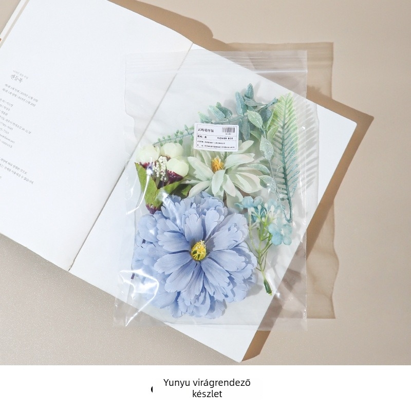 DIY selyem virágkészlet — Rosa, Hydrangea, Peonia; falidekorhoz, kalapdíszhez és ajándékdoboz díszítéséhez