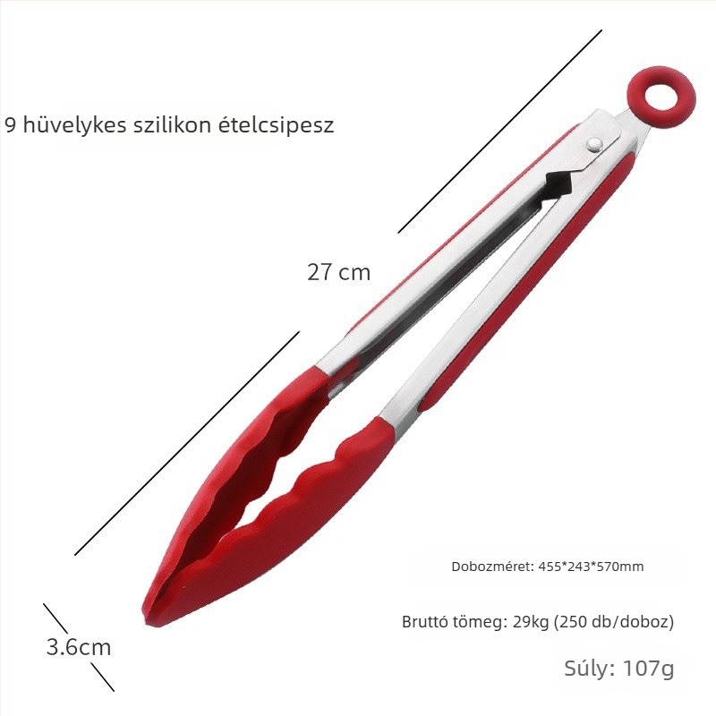 430 rozsdamentes acél szilikon élelmiszerklip, grill- és steak-klip, konyhai eszköz