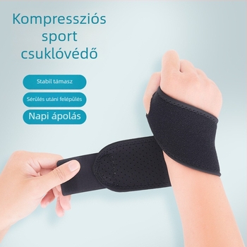 Uniszex sport kéztartók, kompressziós pántokkal és csuklóvédővel, állítható