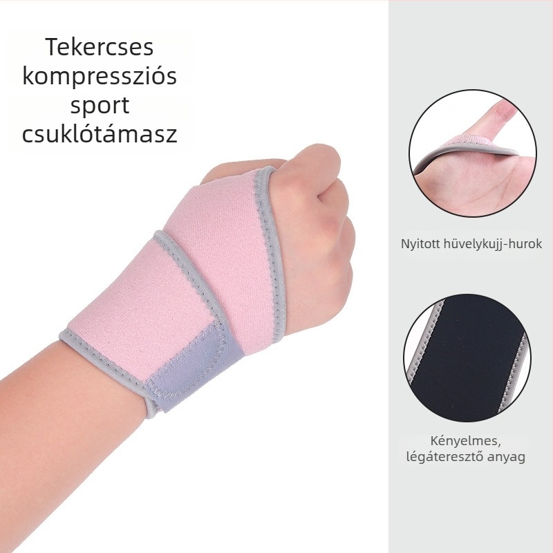 Uniszex sport kéztartók, kompressziós pántokkal és csuklóvédővel, állítható
