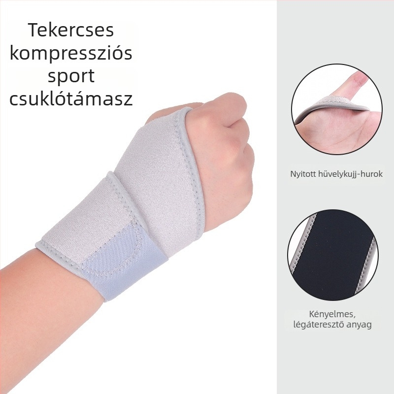 Uniszex sport kéztartók, kompressziós pántokkal és csuklóvédővel, állítható