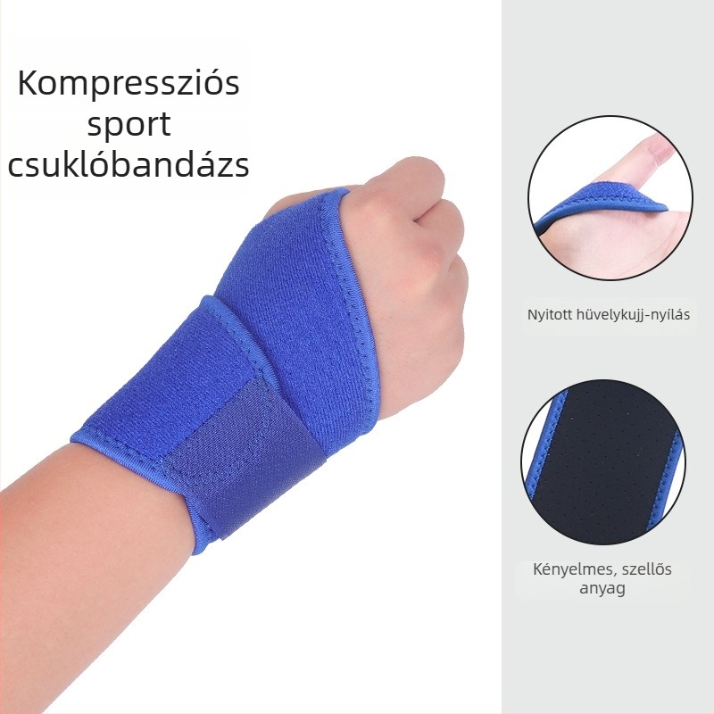 Uniszex sport kéztartók, kompressziós pántokkal és csuklóvédővel, állítható