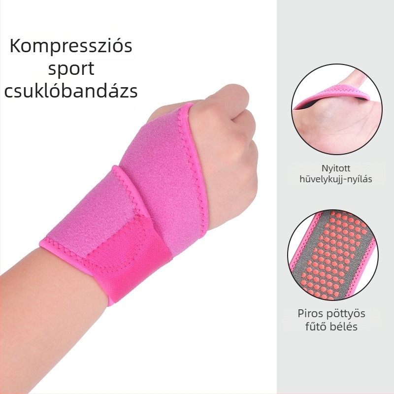 Uniszex sport kéztartók, kompressziós pántokkal és csuklóvédővel, állítható