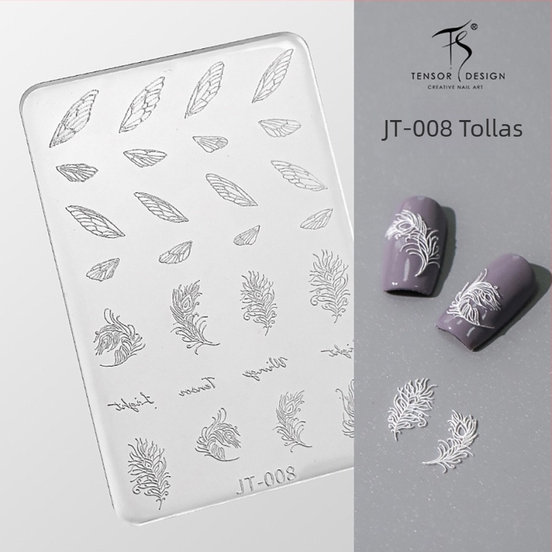 3D-relief szilikon körömdíszítő forma hópehely-csipke és bohém pillangó mintával