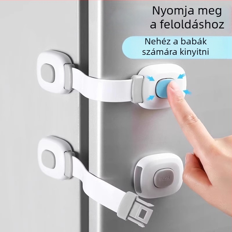 Gyermekbiztonsági zár fiókokhoz és ajtókhoz — megakadályozza a nyitást és a csípődést