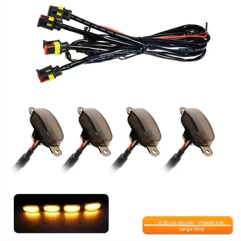 Ambersárga LED nappali világítású grill off-road járművekhez, univerzális pickupok és sedanok számára