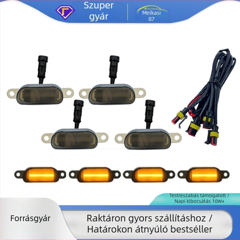 Ambersárga LED nappali világítású grill off-road járművekhez, univerzális pickupok és sedanok számára