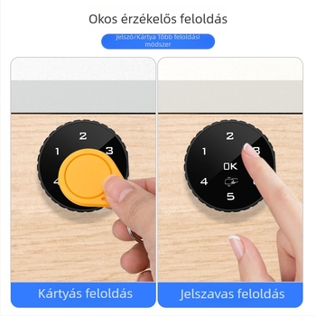 Okos szekrényzár elektronikus jelszóval és kártyaolvasóval, fiókokhoz és fém szekrényekhez