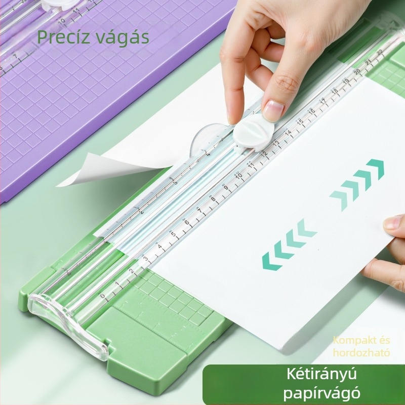 Kétirányú papírvágó A4-es méretű fotópapírhoz, kézi működtetés, hordozható, diák verzió