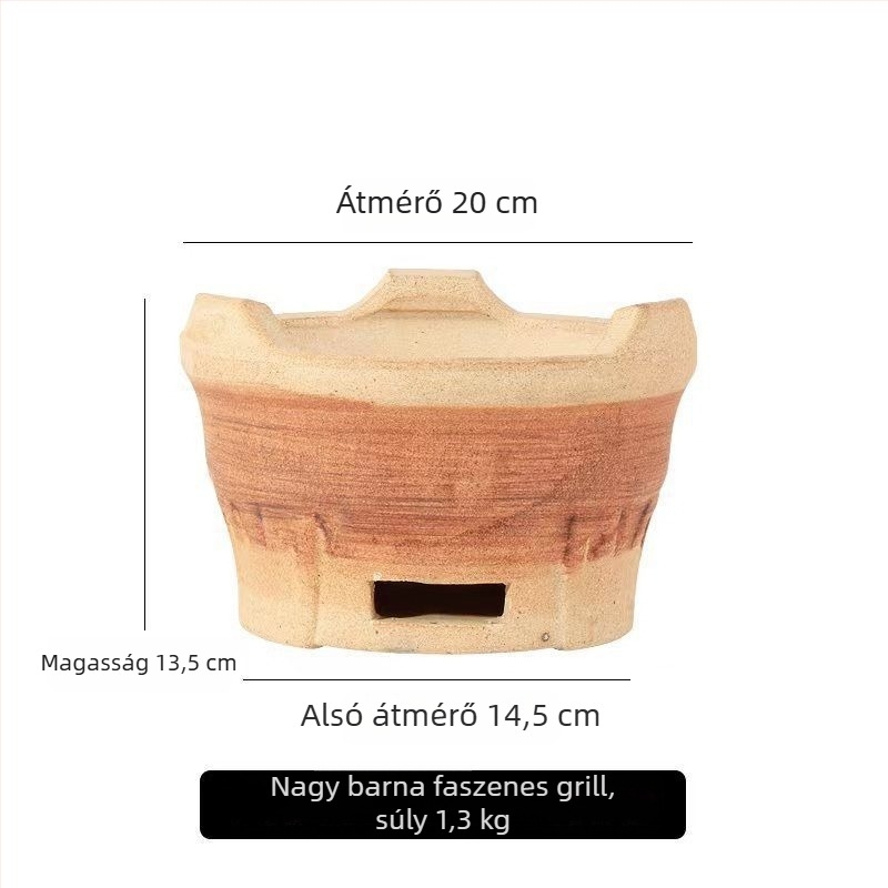 Kerámia faszenes tűzhely készlet kültéri főzéshez — grill és forró fazék, tea főzés a tűzhely körül