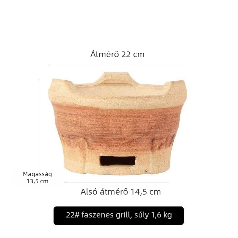 Kerámia faszenes tűzhely készlet kültéri főzéshez — grill és forró fazék, tea főzés a tűzhely körül