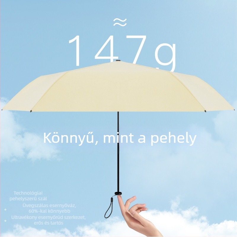 Ultra könnyű háromrészes esernyő UV-védelemmel, szélálló, logóval ellátott reklámesernyő, kompakt