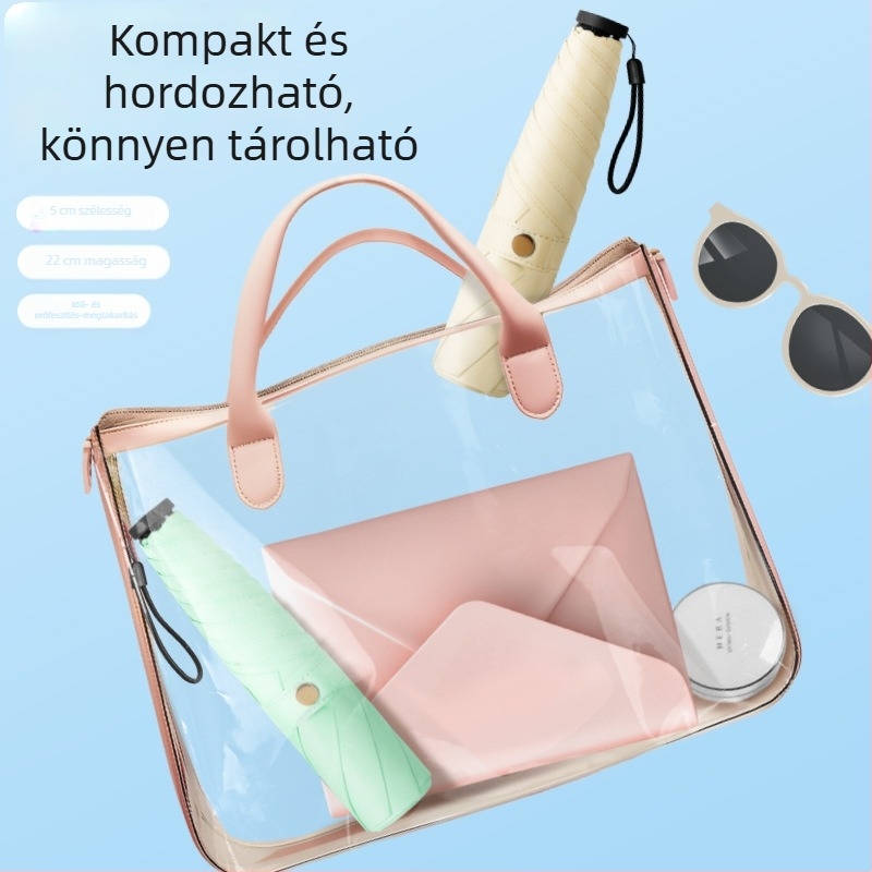 Ultra könnyű háromrészes esernyő UV-védelemmel, szélálló, logóval ellátott reklámesernyő, kompakt