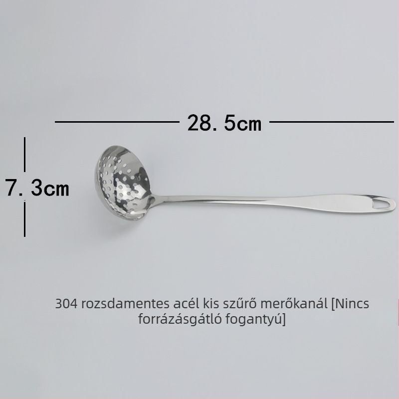Nagy rozsdamentes acélból készült konyhai szűrőkanál 304 – sütéshez, tészta, gombócok, blansírozáshoz és forró fazékhoz.