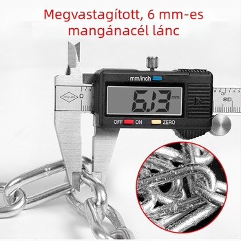 Ötjegyű láncos zár vast mangán acél lánccal kerékpárokhoz és motorkerékpárokhoz