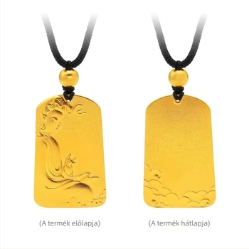 Guanyin medál aranyozott rézből készült nyaklánc, uniszex, retro stílus, ősi technika