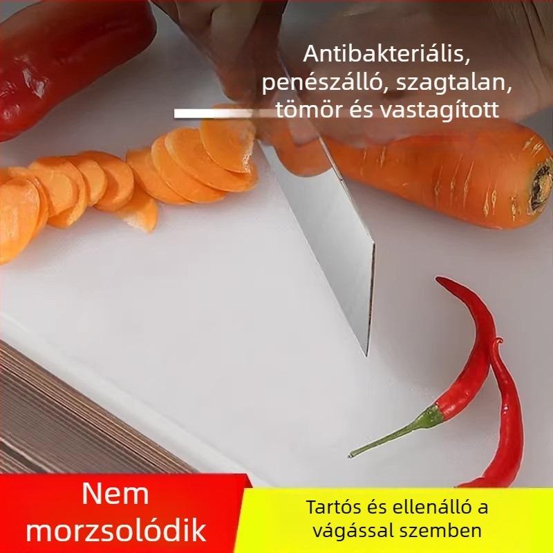 Konyhai műanyag vágódeszka, antibakteriális és gombaellenálló, gyümölcsök vágásához és tészta dagasztásához