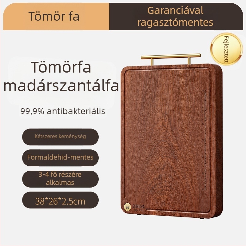 Kétoldalas vágódeszka ebonyszantálfából, tömörfa, konyhai használatra