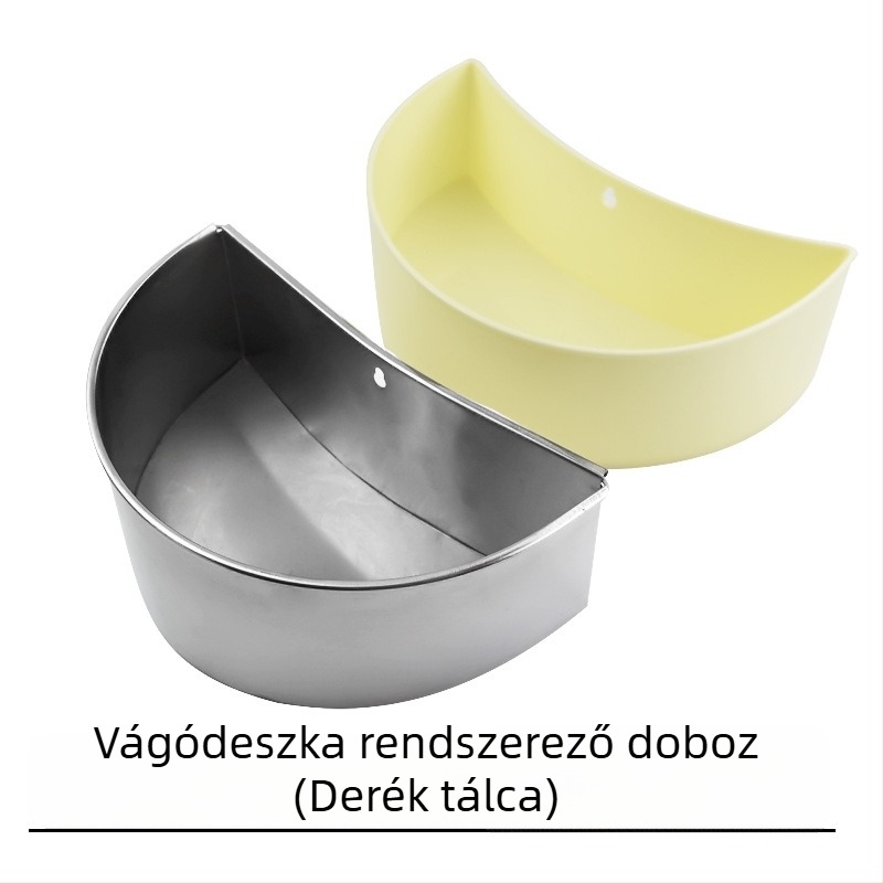 Nagy méretű rozsdamentes acélból készült szállodai és éttermi multifunkcionális vödör, vágódeszka tartó és konyhai tároló doboz