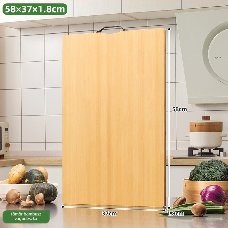 Bambusz vágódeszka – kétoldalas tésztagyúró deszka, gombaellenes, 100% bambusz