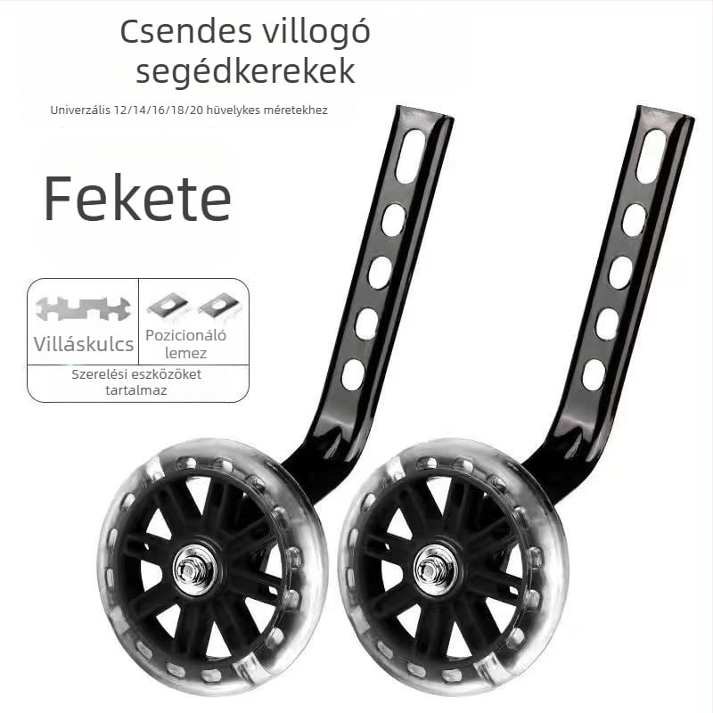Gyerekeknek tanító kerekek, 12–20 hüvelyk, univerzális, villogó kerékpár tartozék