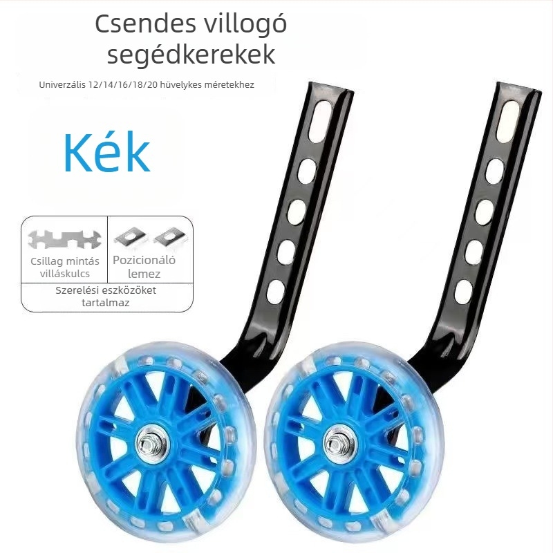 Gyerekeknek tanító kerekek, 12–20 hüvelyk, univerzális, villogó kerékpár tartozék