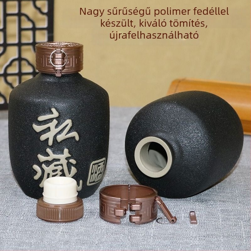 25 kg kerámia likőrrüveg, üres, kínai stílusú háztartási használatra, retro kis zárt edény