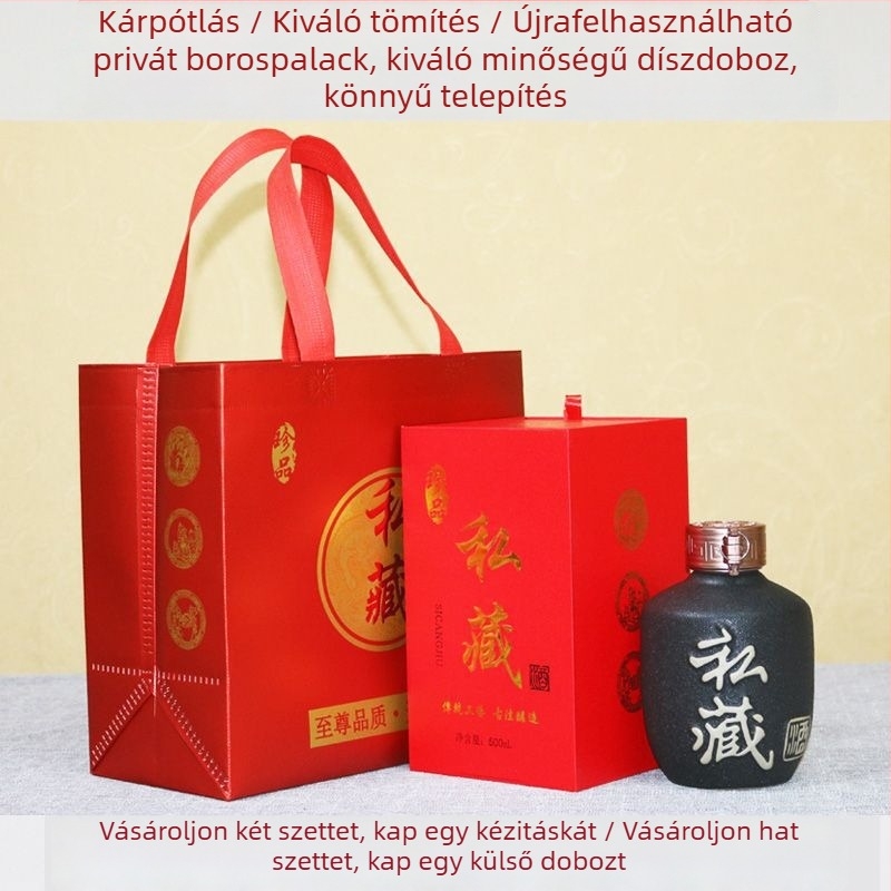 25 kg kerámia likőrrüveg, üres, kínai stílusú háztartási használatra, retro kis zárt edény