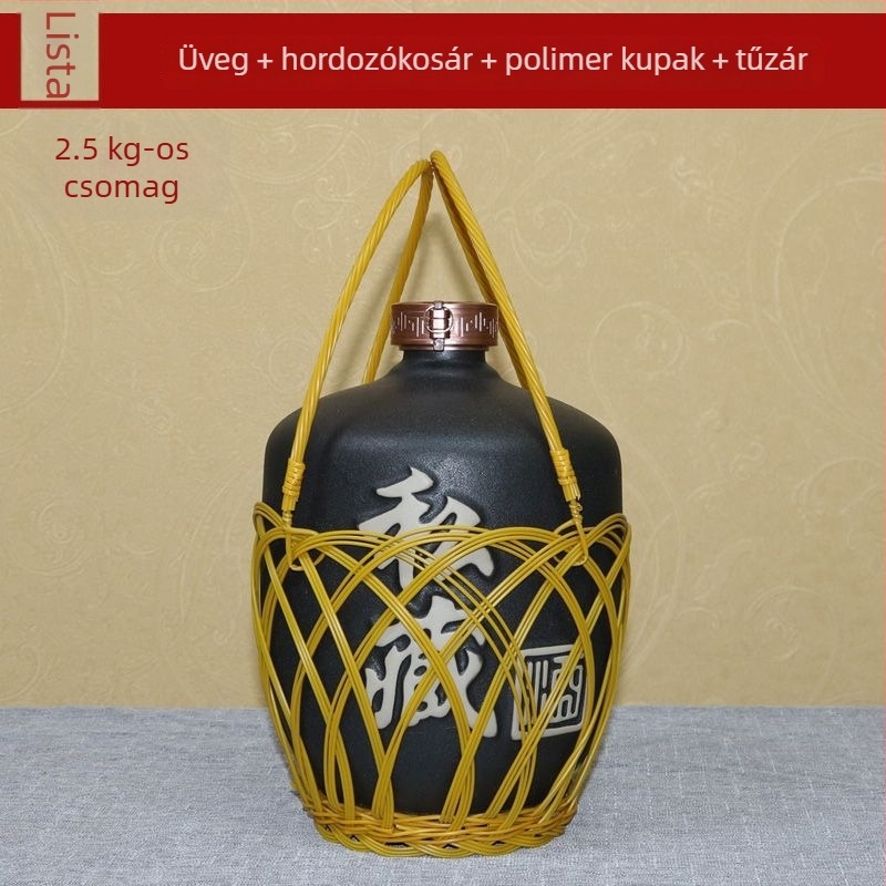 25 kg kerámia likőrrüveg, üres, kínai stílusú háztartási használatra, retro kis zárt edény