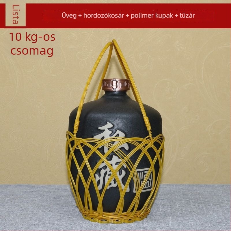 25 kg kerámia likőrrüveg, üres, kínai stílusú háztartási használatra, retro kis zárt edény