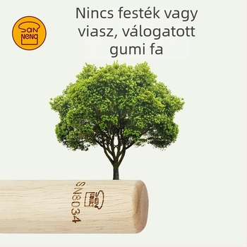 Nagy méretű tömörfa nyújtófa, háztartási használatra, ideális dumpling tésztalapokhoz, tészta nyújtáshoz, nudlihoz és sütéshez — SN8034