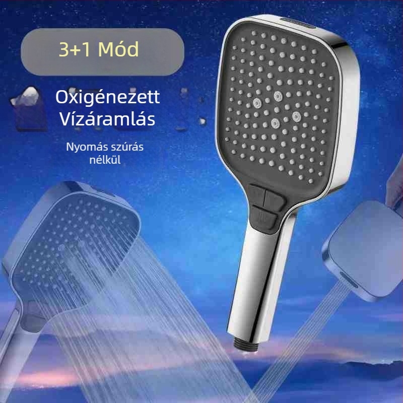 Nyomásnövelő zuhanyfej fürdőszobai vízmelegítővel, falra szerelhető, ABS anyag