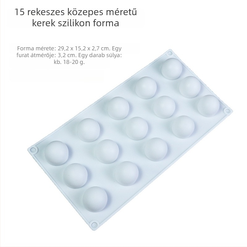 Gömb alakú szilikon forma mousse tortákhoz folyadékos töltéssel; gömbölyű jéggolyó forma csokoládé cukorkákhoz