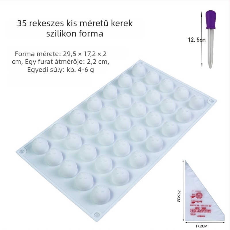 Gömb alakú szilikon forma mousse tortákhoz folyadékos töltéssel; gömbölyű jéggolyó forma csokoládé cukorkákhoz